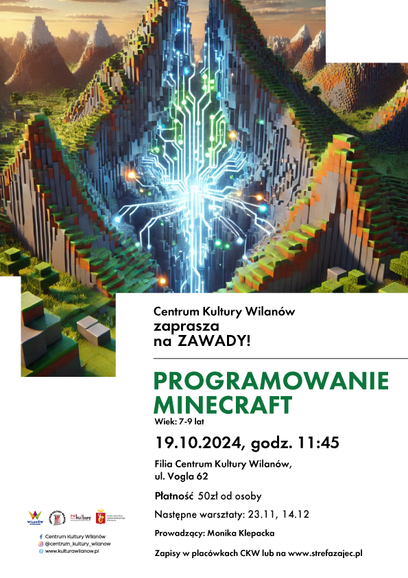 Programowanie w Minecraft - warsztaty dla dzieci 7-9 lat- Vogla