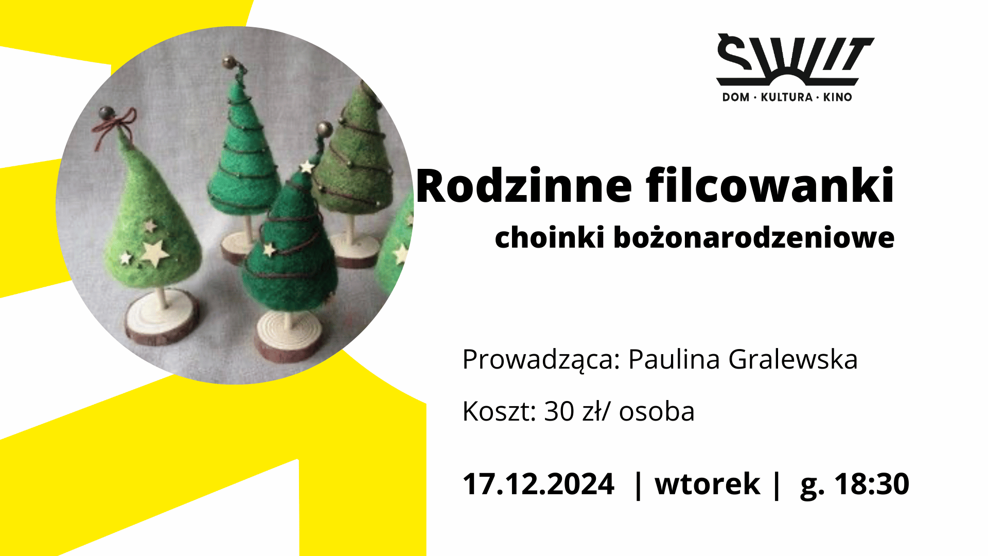 Rodzinne filcowanki - choinki bożonarodzeniowe